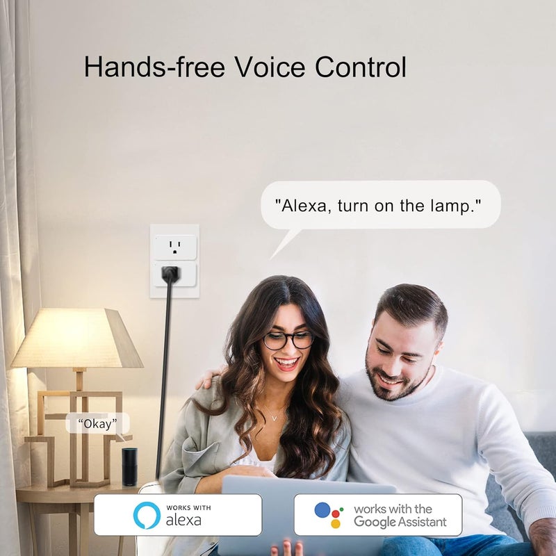 Eva's Light WiFi Dimmer Smart Plug Compatible with Alexa Google Home for Voice Control Mini Smart Outlet Socket with Timer Wireless Remote Control Max Power 300W, No Hub Required, 2.4GHz 1 Pack - Image 4